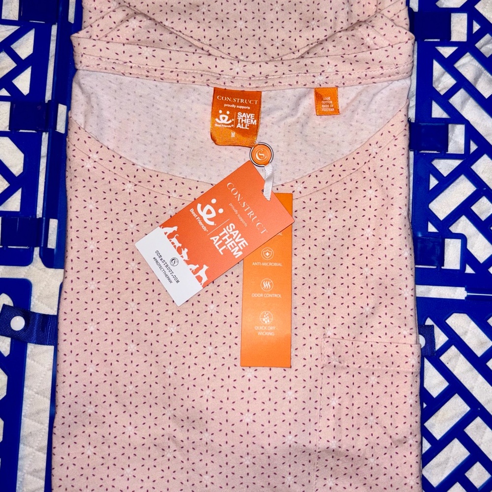 Construct Women's Pink Printed Pajama Top with Front Pocket #protectthepaw